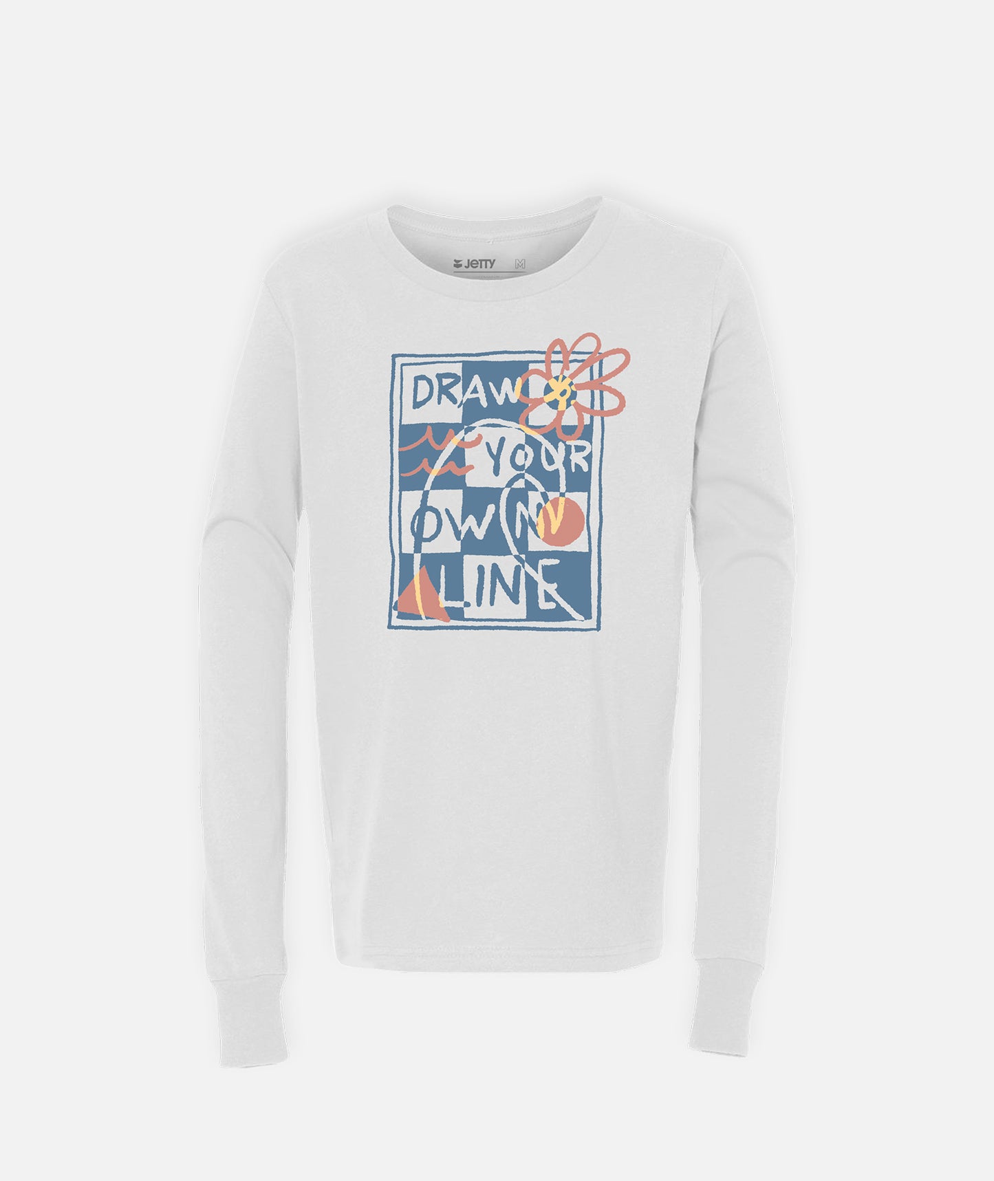 Grom Wave Check Langarmshirt – Weiß