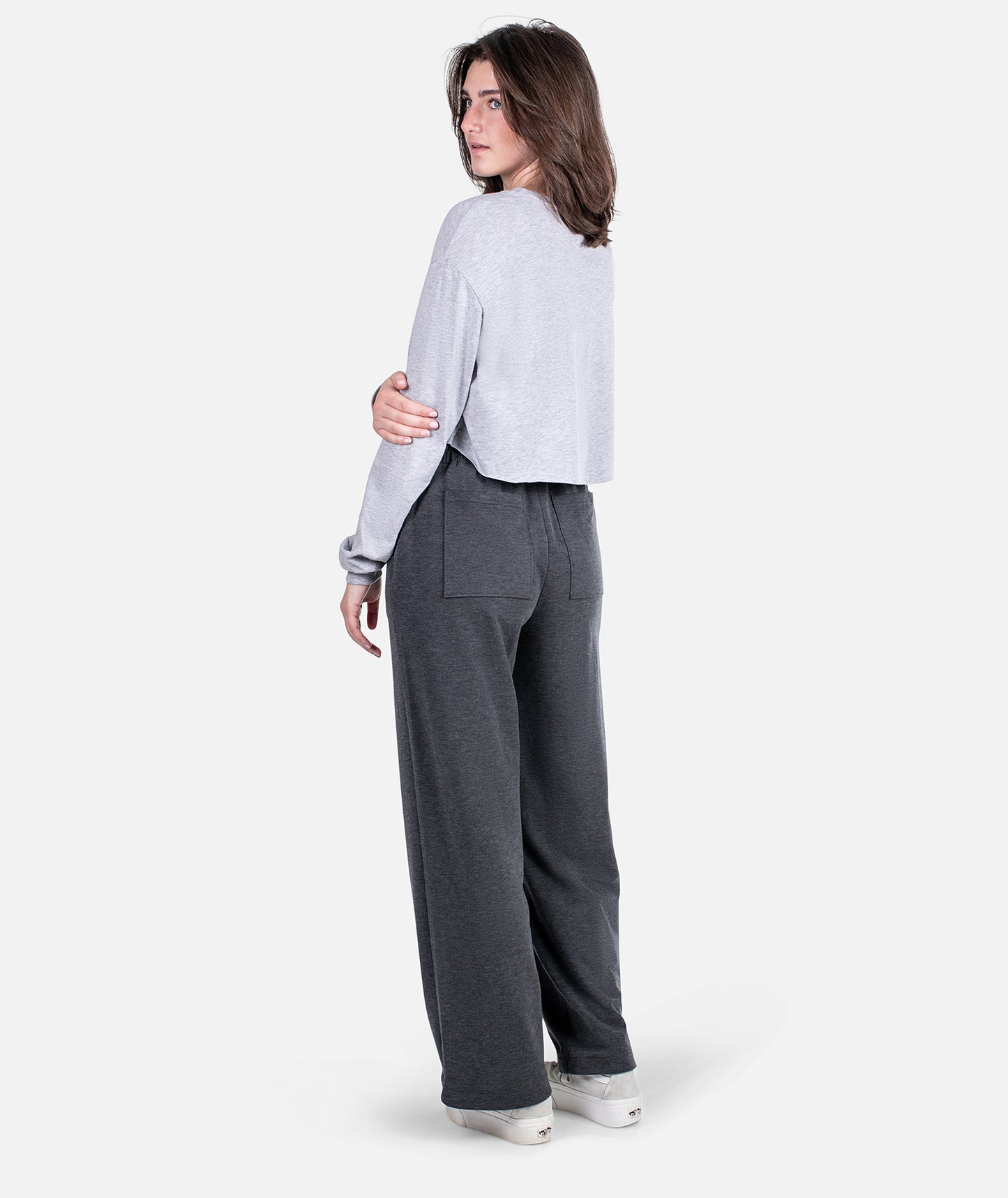 Wisdom Cropped Long Sleeve - Athletic Heather - Jetty