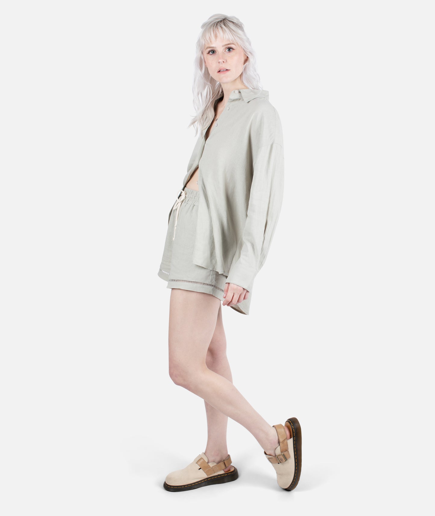 Atlantis Oversized Shirt - Sage Green - Jetty