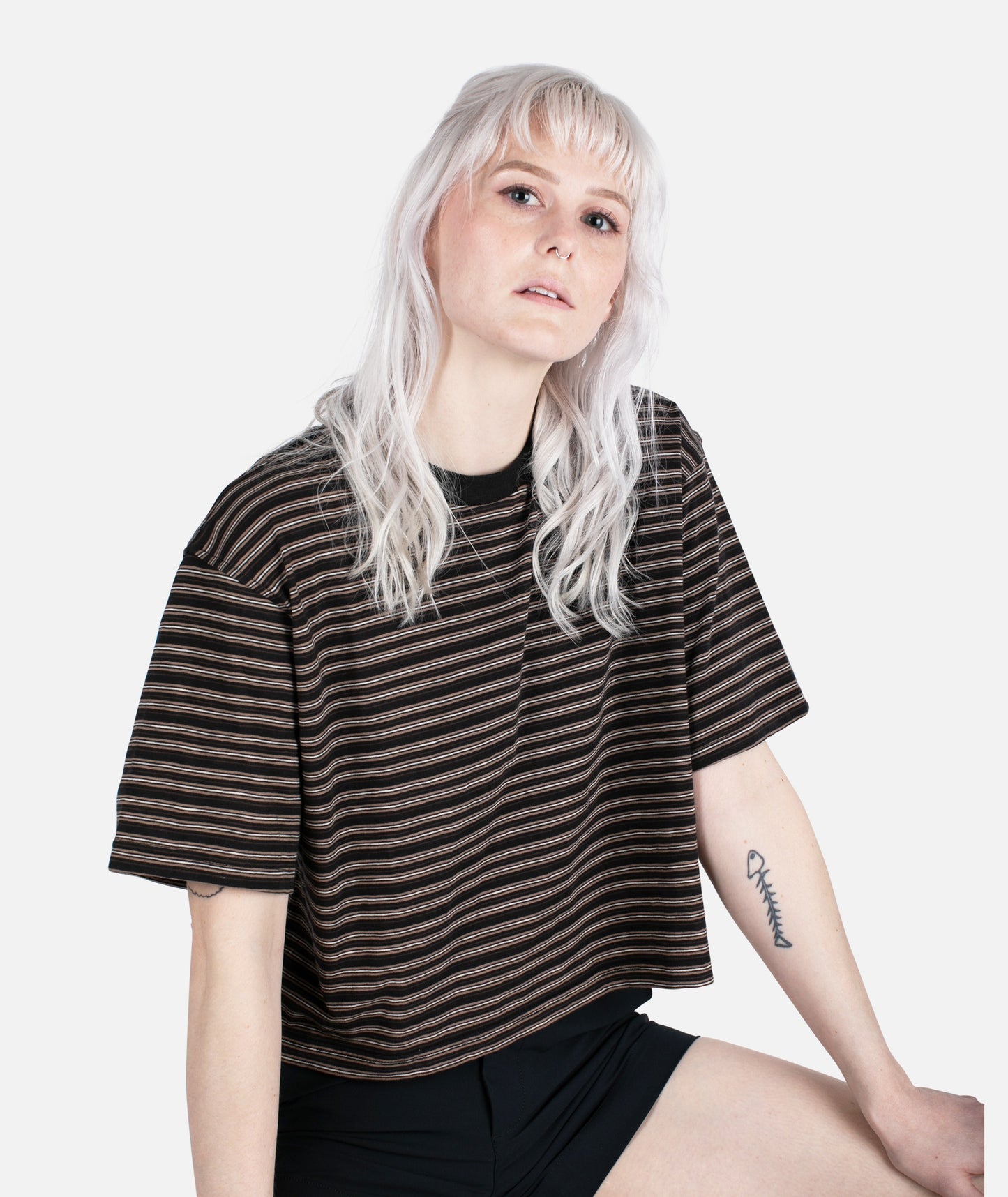 Avalon Striped Tee - Black - Jetty
