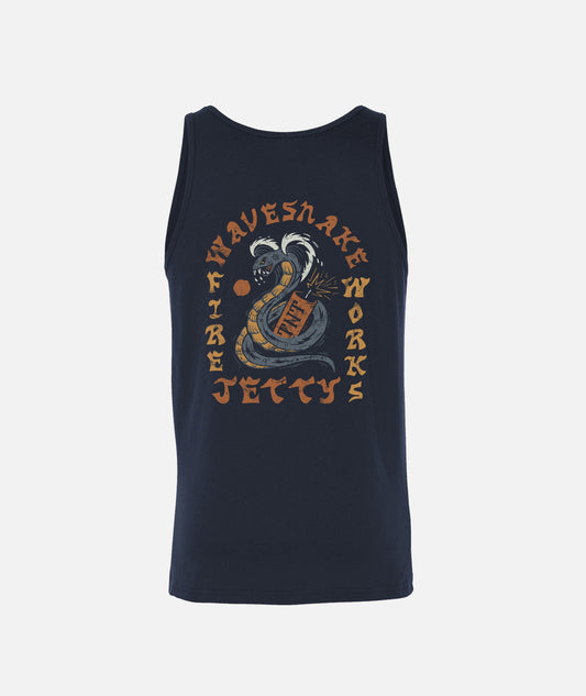 Wave Snake Tank - Navy