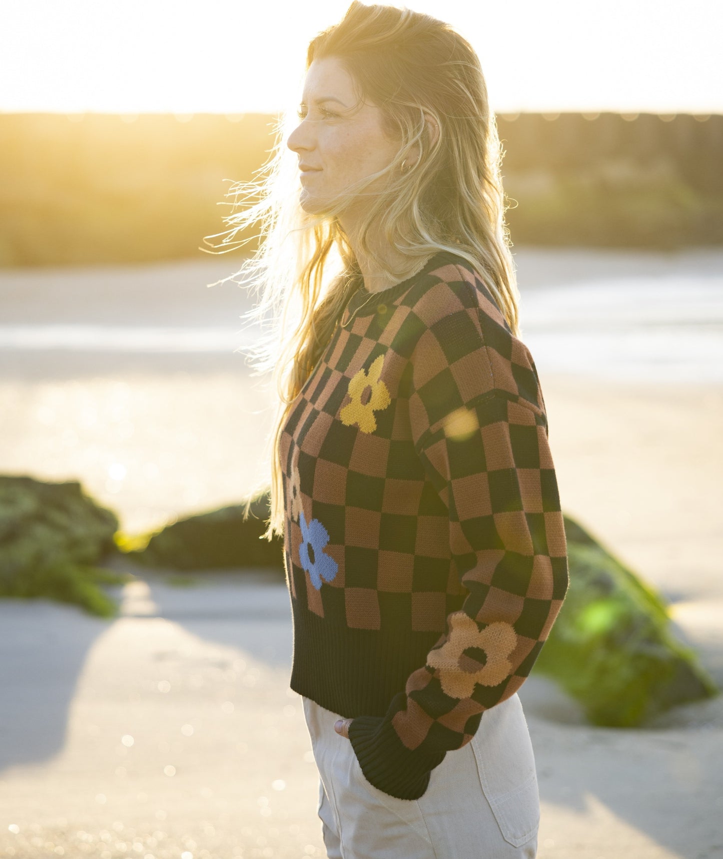 Halbmondpullover - Braun