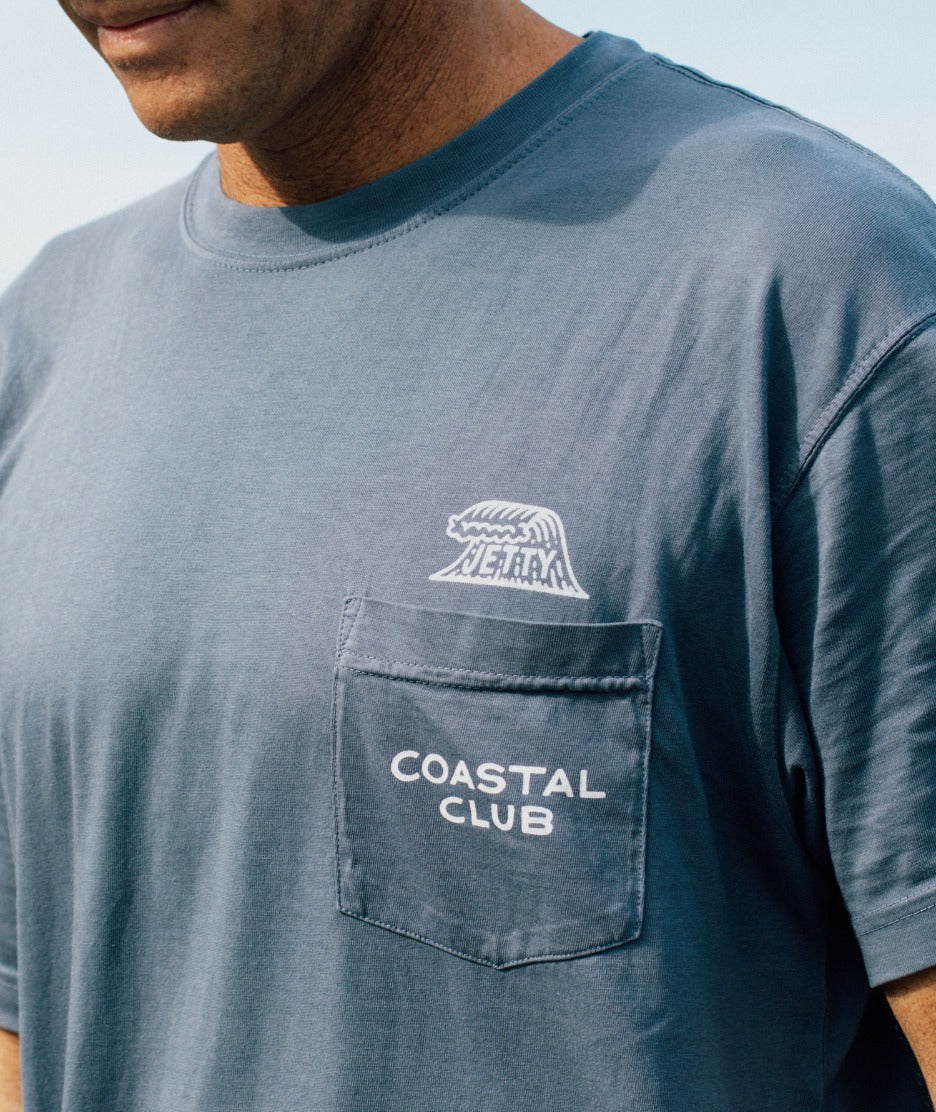 Coastal Club Pocket Tee - Fog