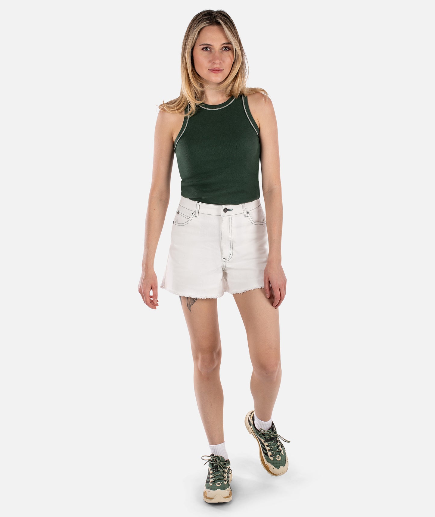 Iris Micro Rib Tank - Green - Jetty