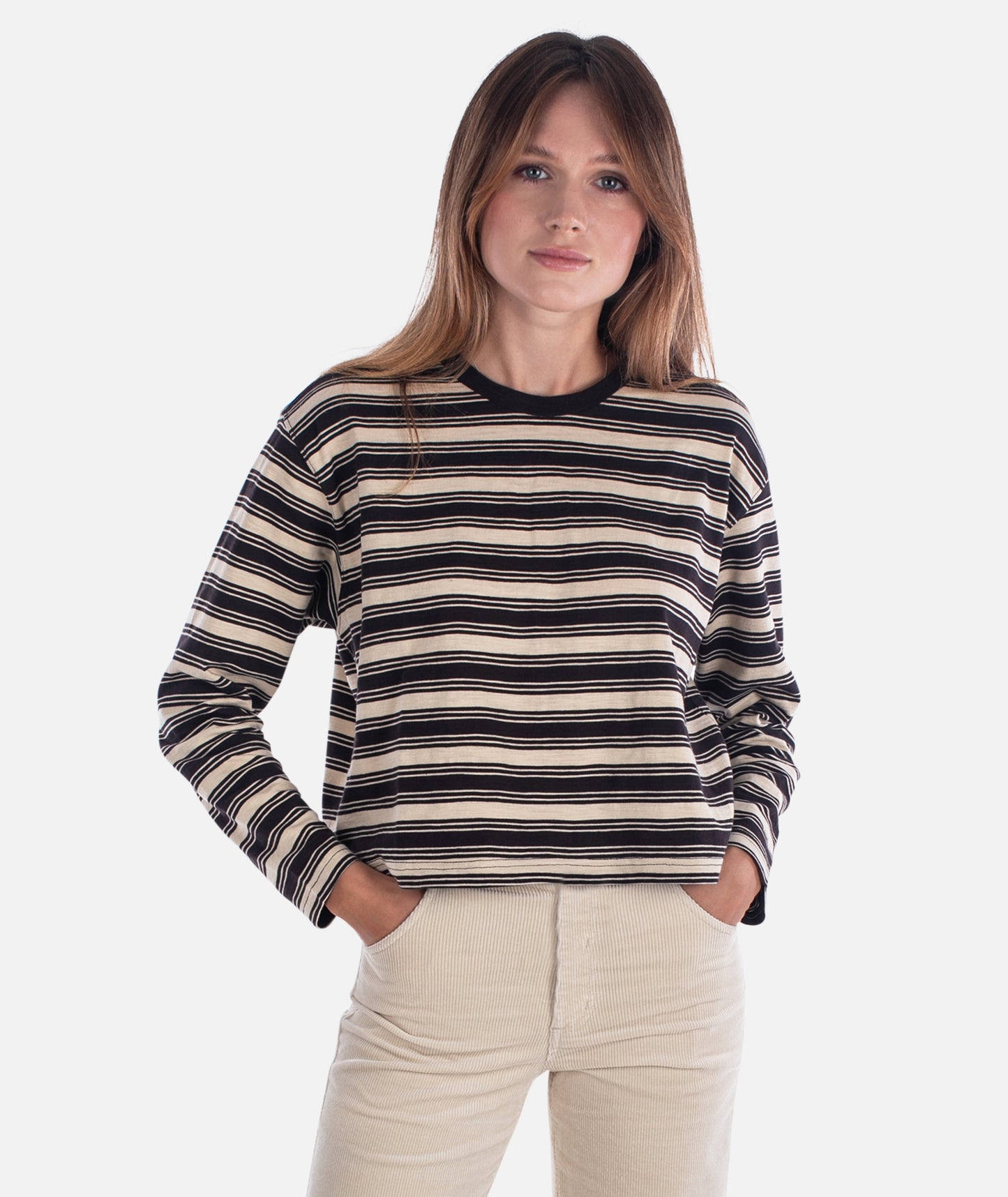 Barque Stripe Tee - Brown