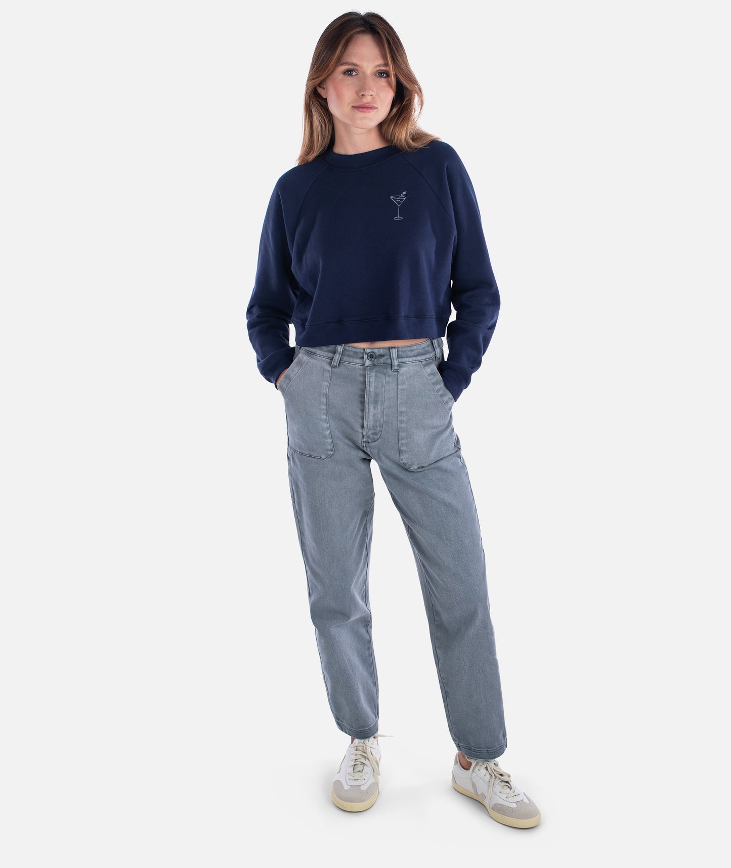 Simple and Slow Crewneck - Navy - Jetty