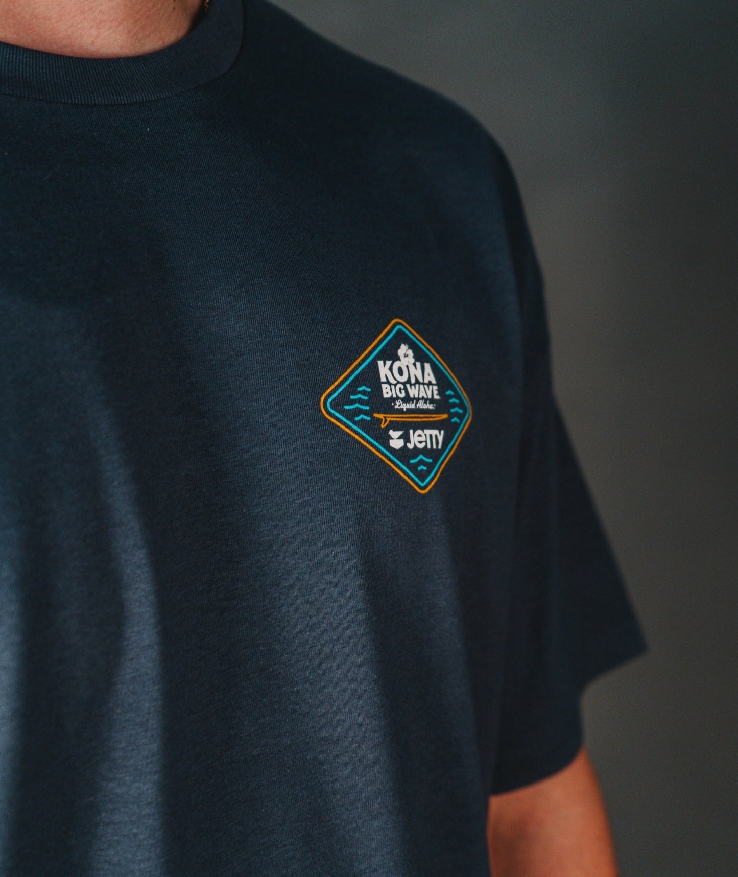 Jetty x Kona Neon Tee - Navy