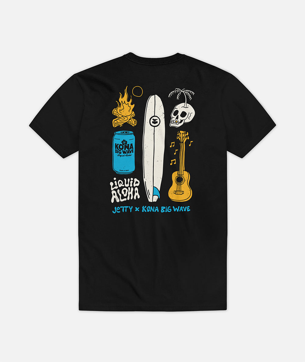 Jetty x Kona Liquid Aloha Tee - Black