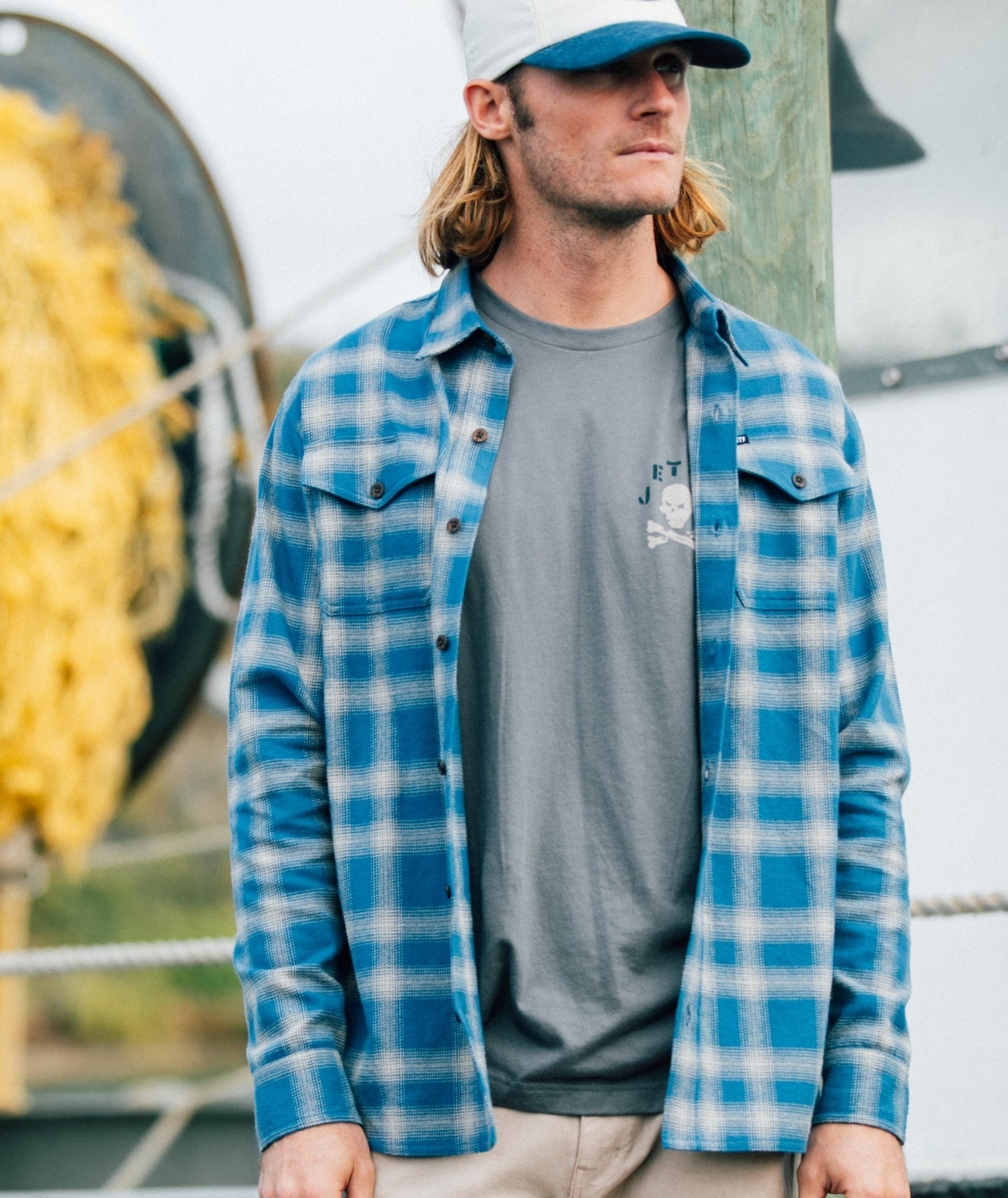 Breaker Flannel - Blue - Jetty