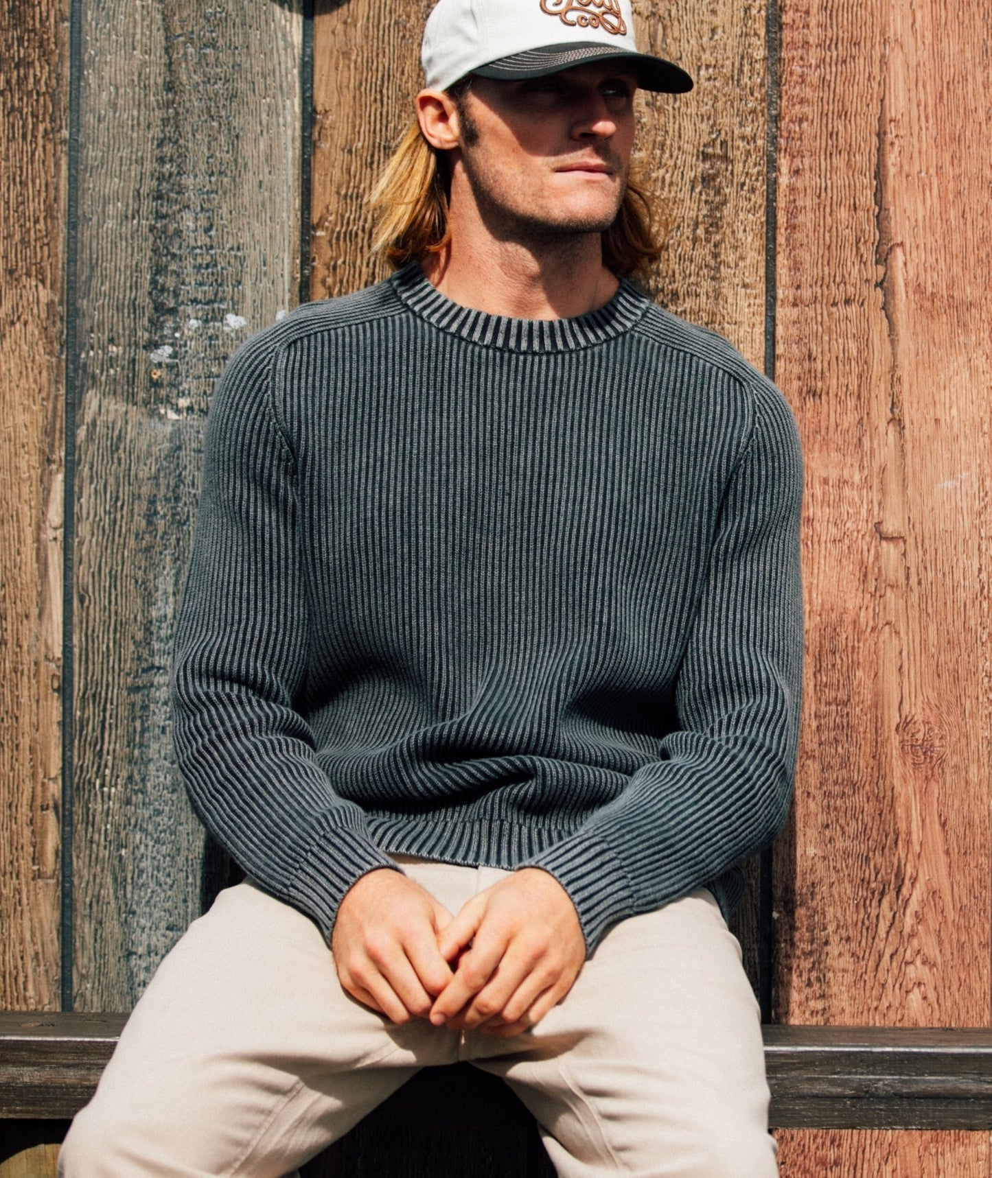 Undertow Washed Crewneck Sweater - Black