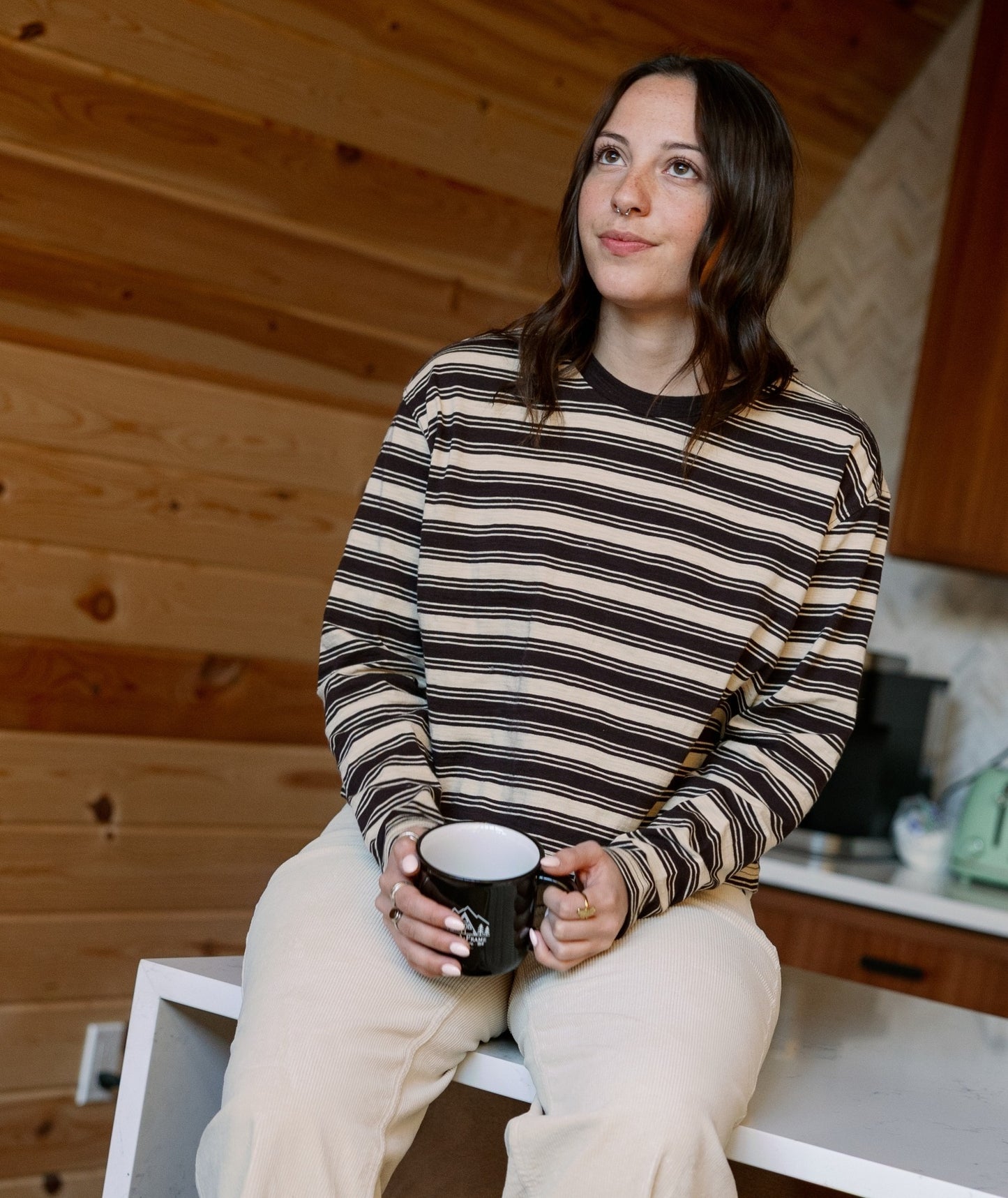 Barque Stripe Tee - Brown