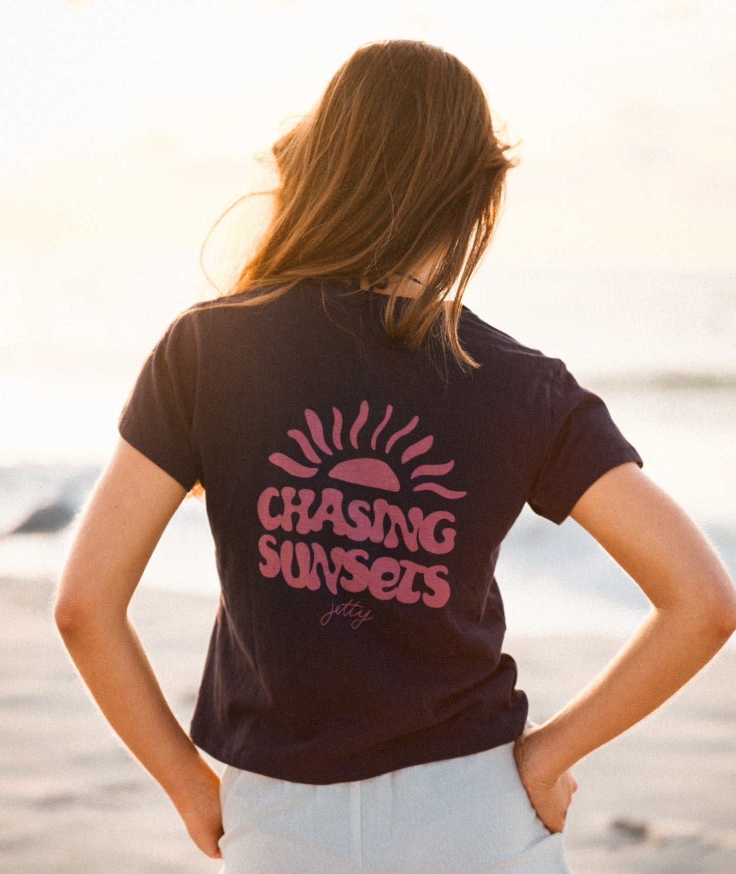 Chasing Sunsets Tee - Navy - Jetty