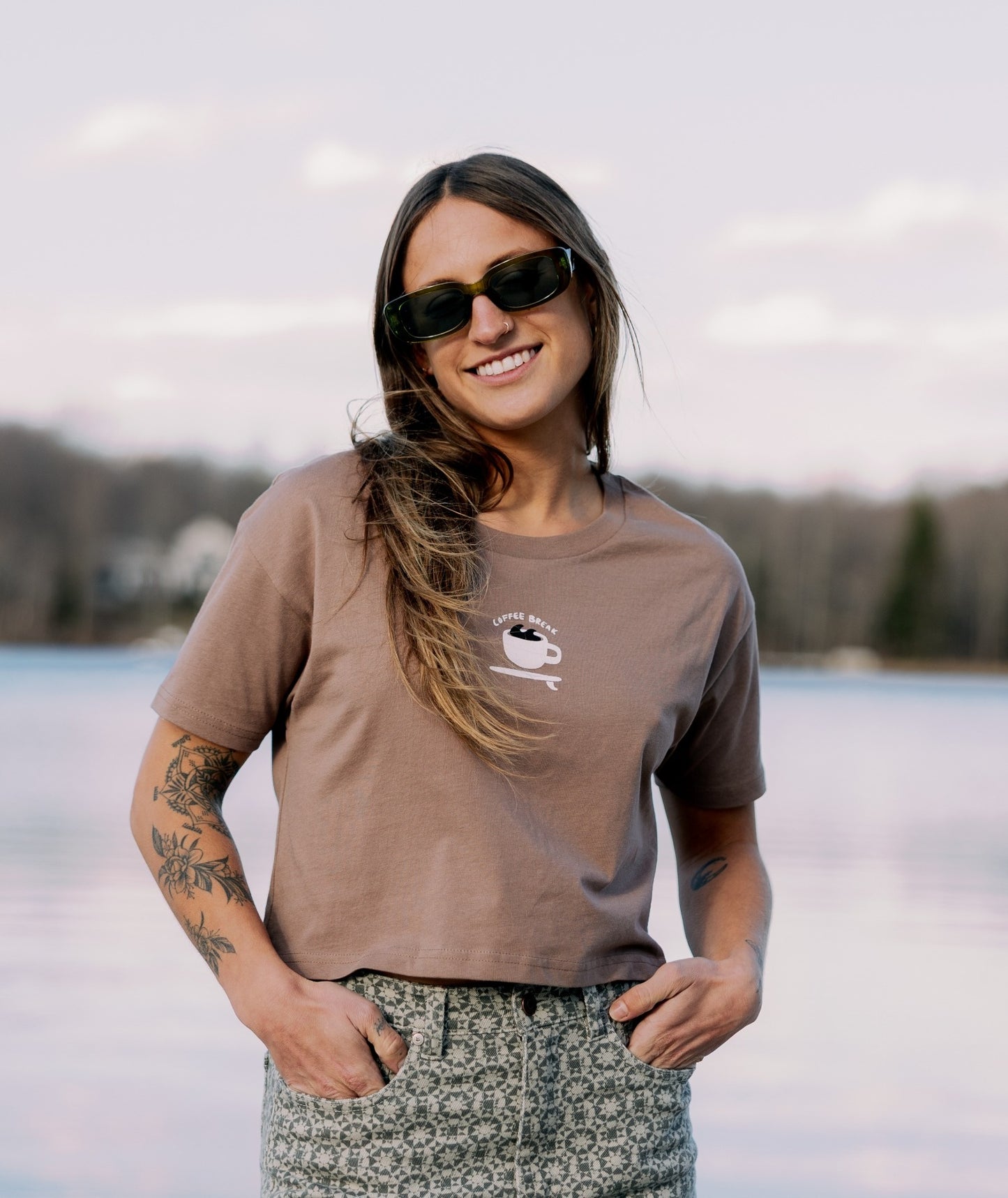 Coffee Break tee - Brown - Jetty