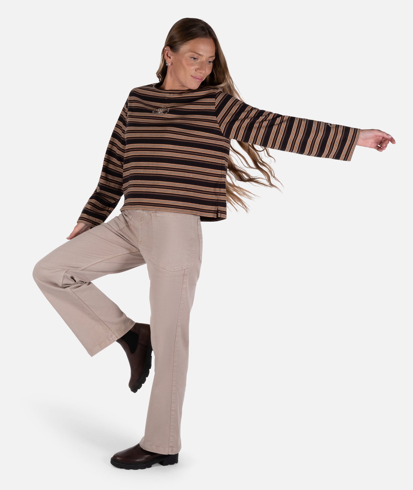 Hollis Striped Heavyweight Long Sleeve - Black