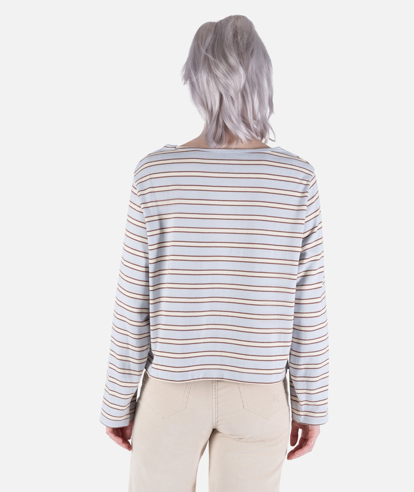 Hollis Striped Heavyweight Long Sleeve - Light Blue