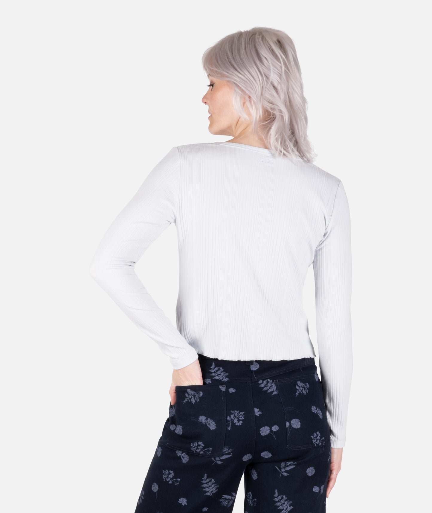 Madison Button Front Long Sleeve - Light Blue