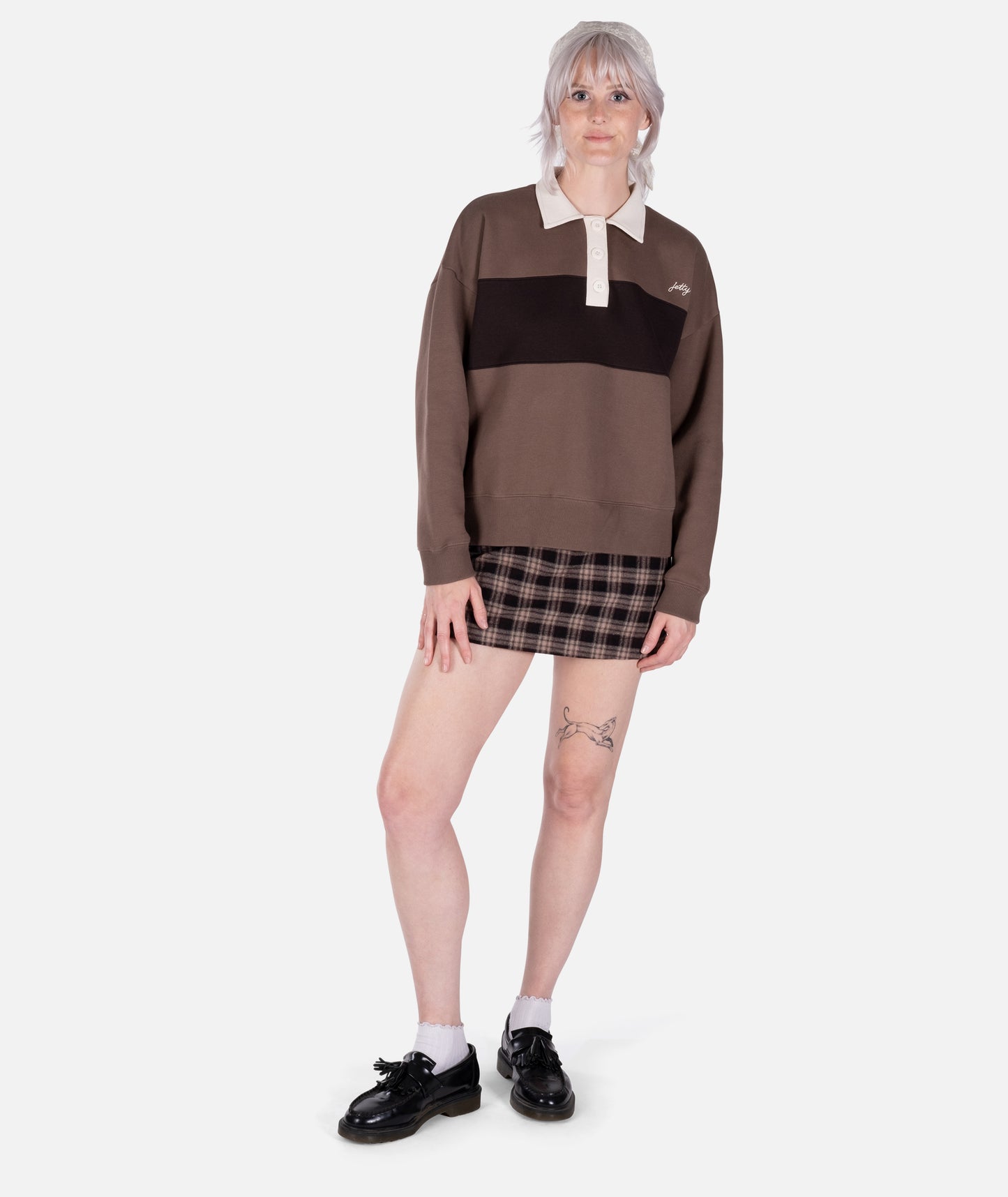 Leah Rugby Fleece - Brown