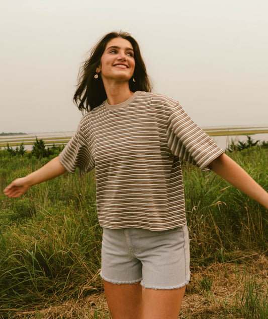 Avalon Striped Tee - Tan - Jetty