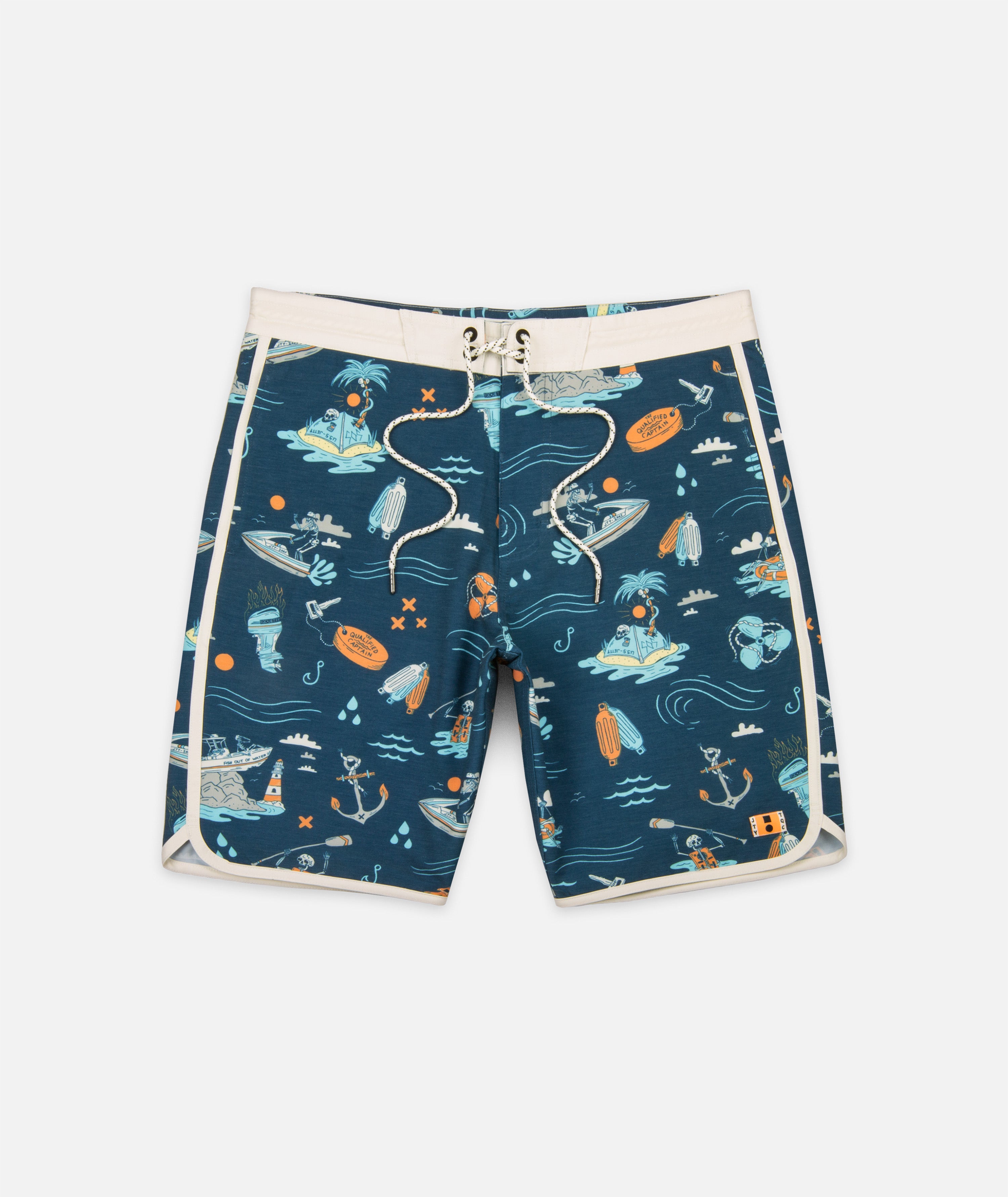 Jetty x The Qualified Captain Sandbar Hybrid Boardshort Indigo