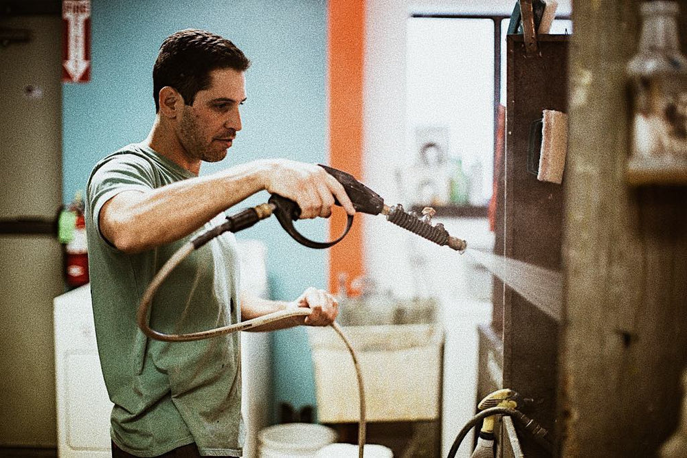 Man spraying paint