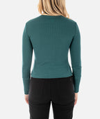 Ridley Rib Scrunch Neck - Tidal - Jetty