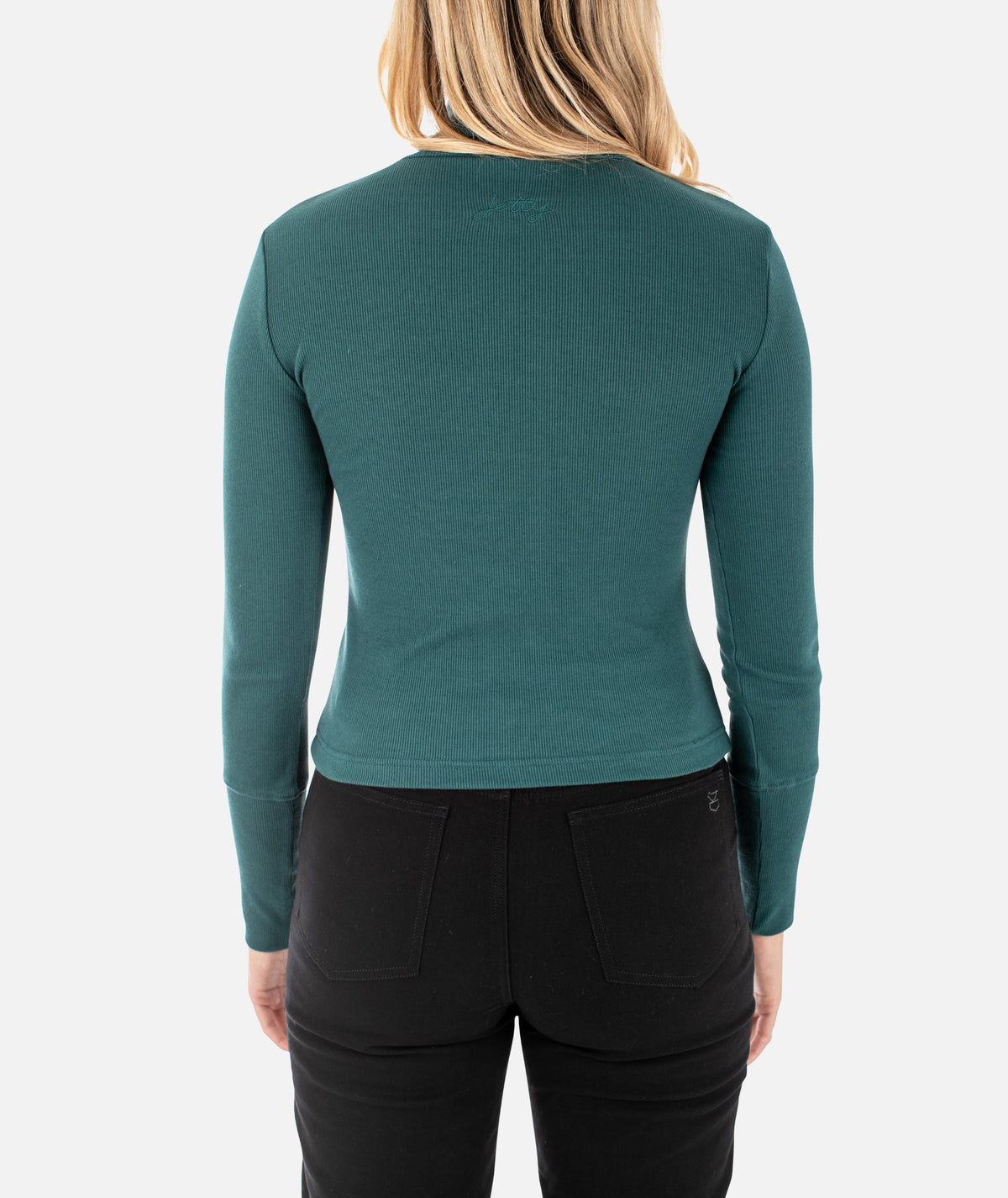 Ridley Rib Scrunch Neck - Tidal - Jetty