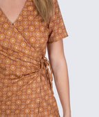 Drifter Wrap Dress - Brown - Jetty