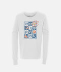 Grom Wave Check Manga larga -Blanco
