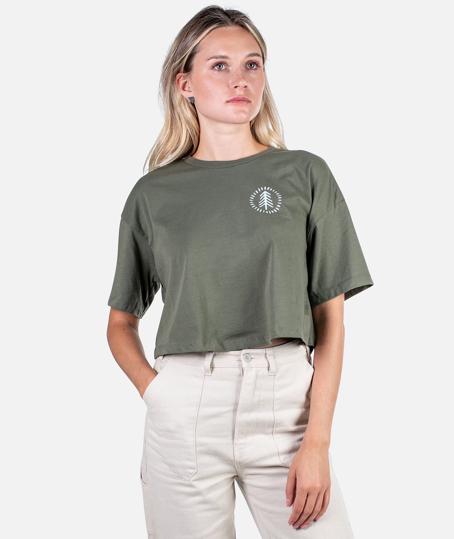 Pine Needles Tee - Military Green