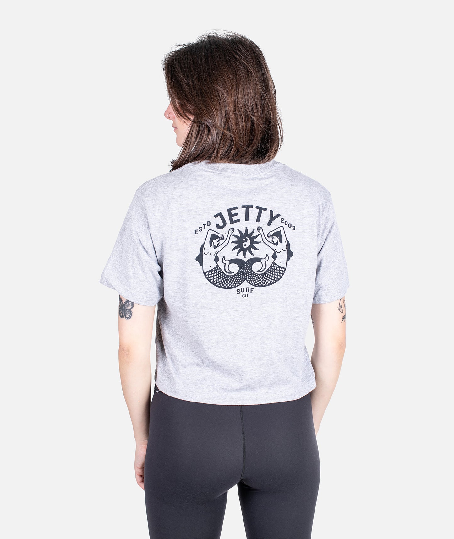 Twin Tails Boxy Tee - Heather Grey