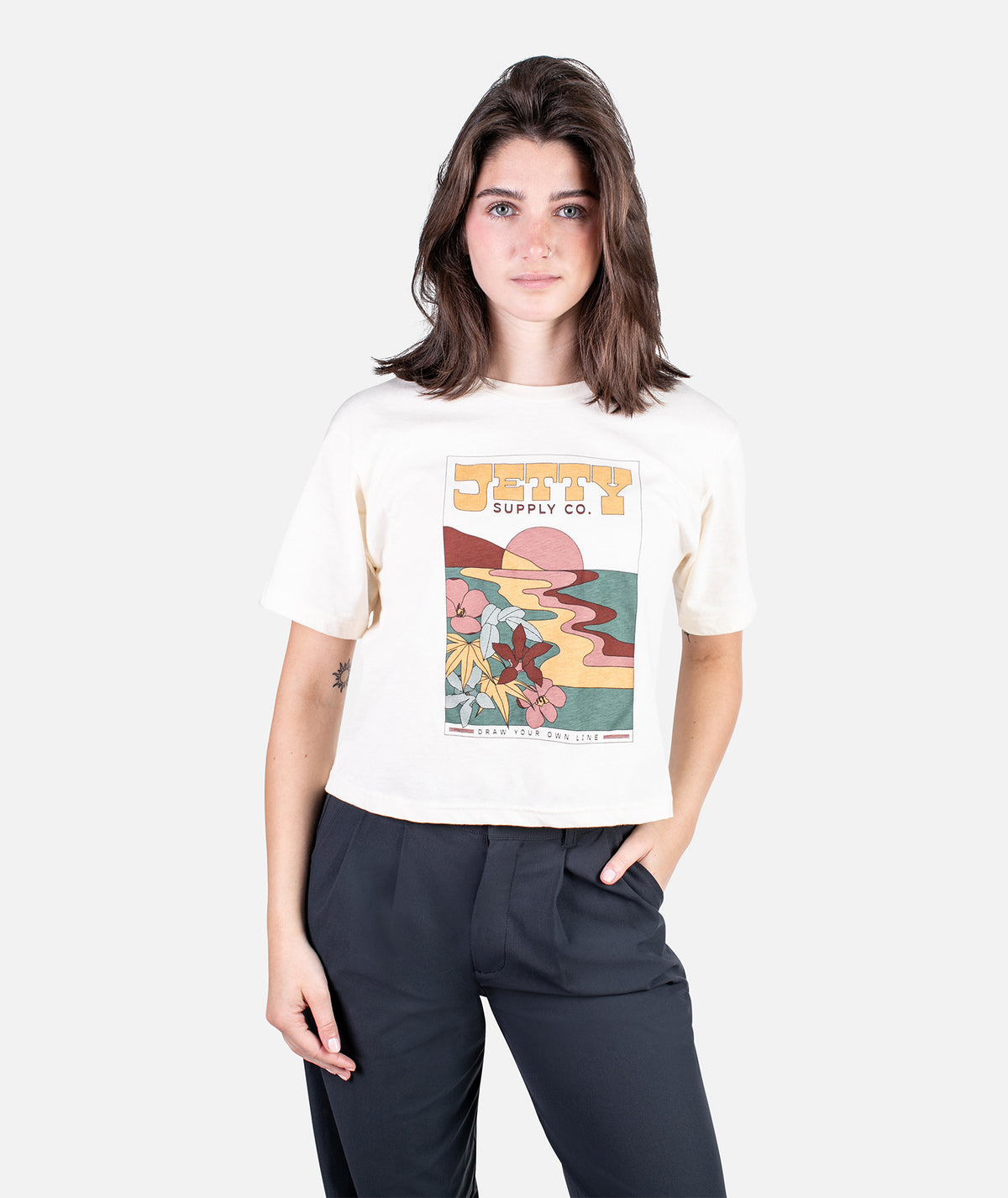 Uncharted Boxy Tee - Cream - Jetty