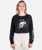 Crush-Kurzarm-Langarmshirt – Schwarz