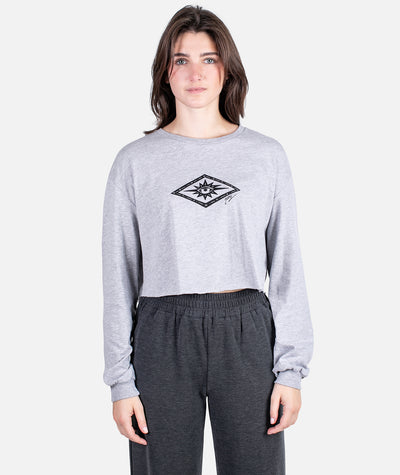 Wisdom Cropped Long Sleeve - Athletic Heather