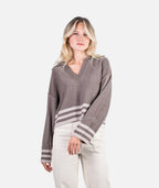 Tybee Henley Sweater - Brown - Jetty