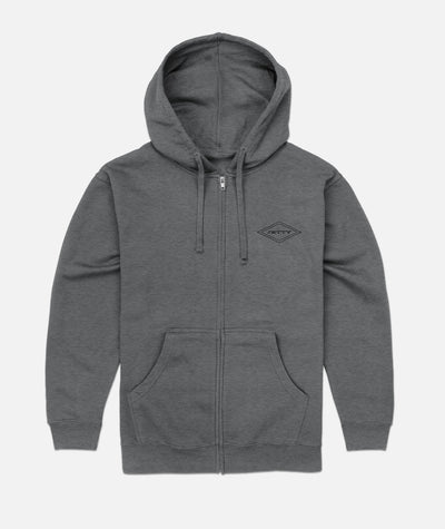 Charger Zip Up Hoodie - Charcoal