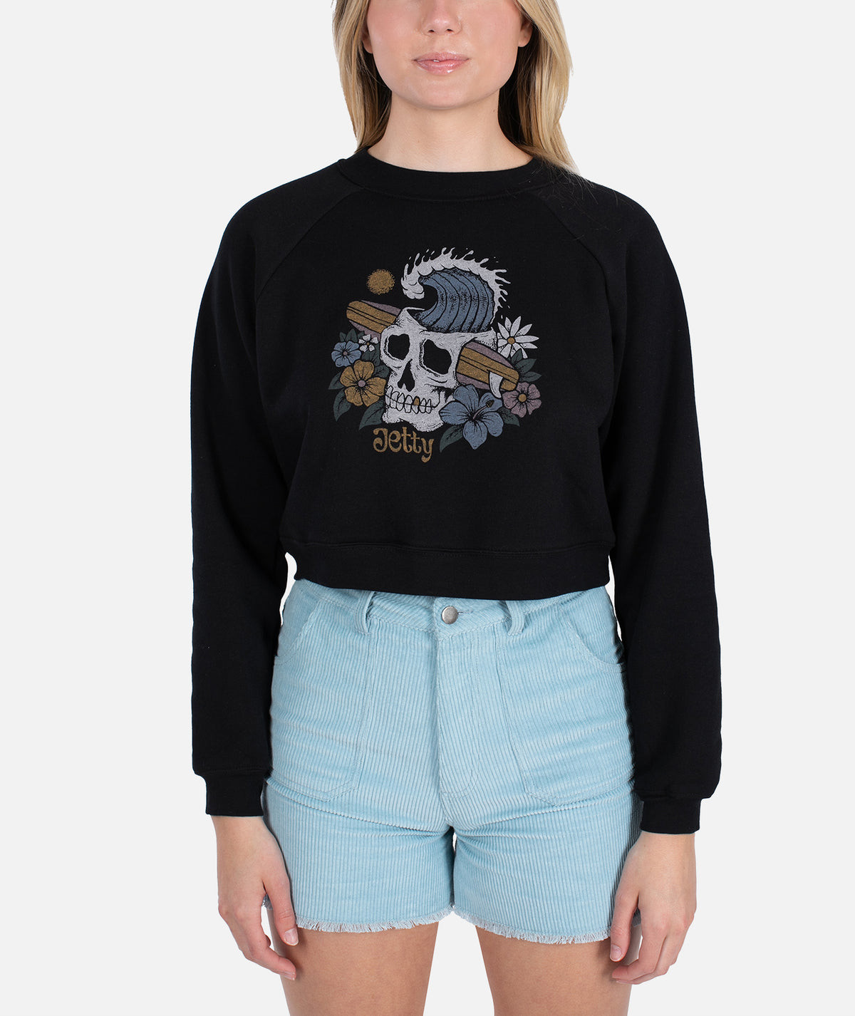 Jersey con cuello redondo y cuello alto - Negro
