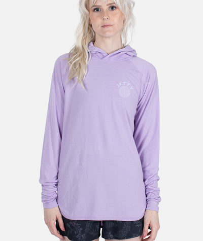 Radial UV-Shirt mit Kapuze – Lavendel