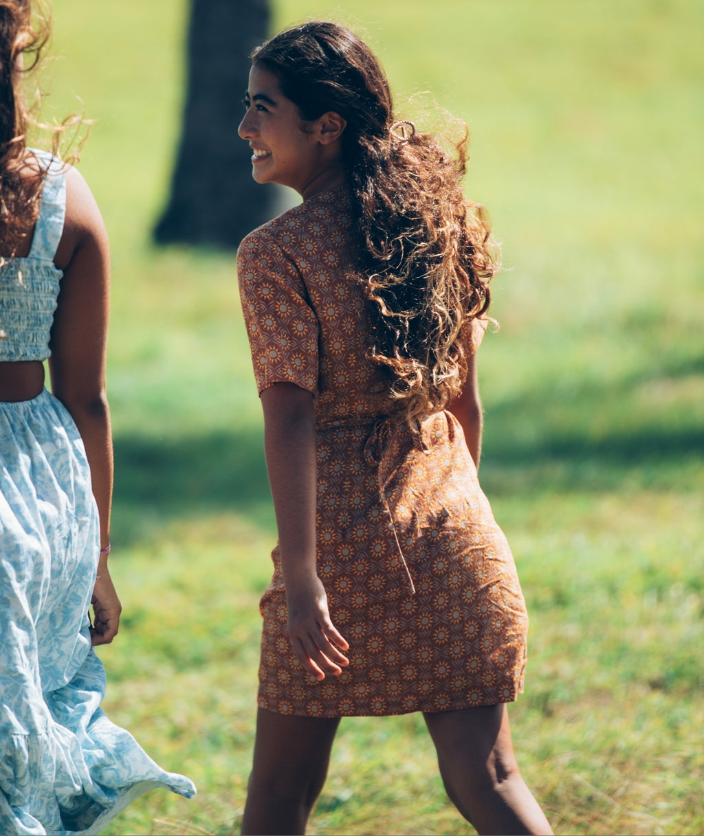 Drifter Wrap Dress - Brown - Jetty