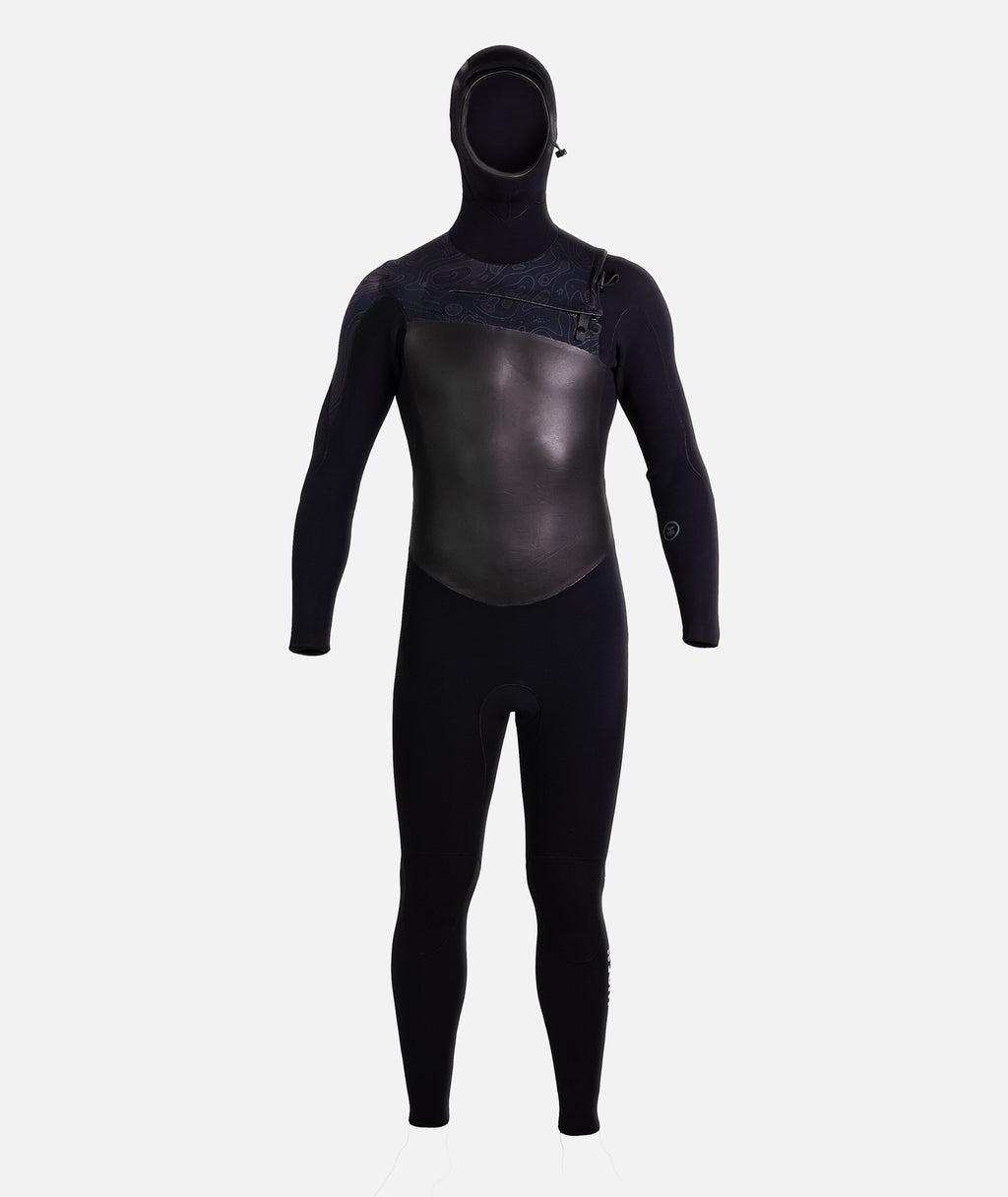 Hooded 4/3 Wetsuit - Black - Jetty