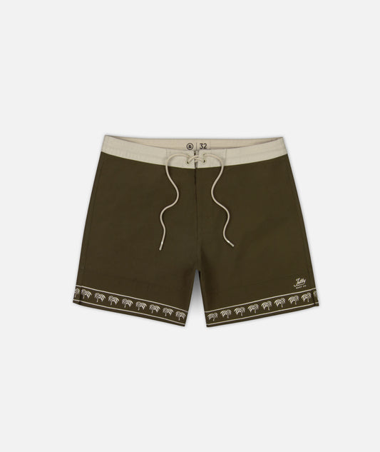 Glendola Embroidered Boardshort - Brown