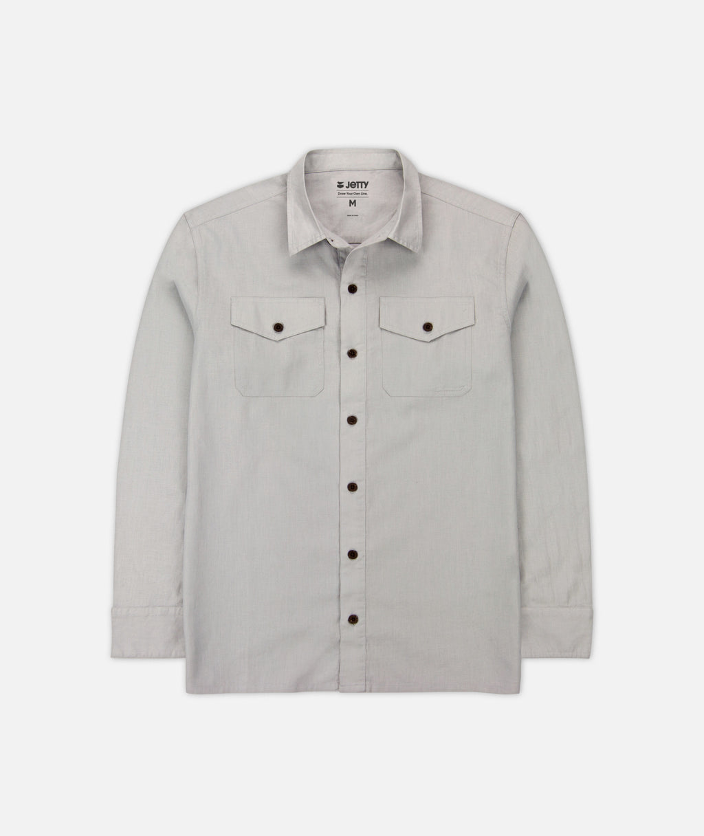 Noah Long Sleeve Shirt - Grey - Jetty