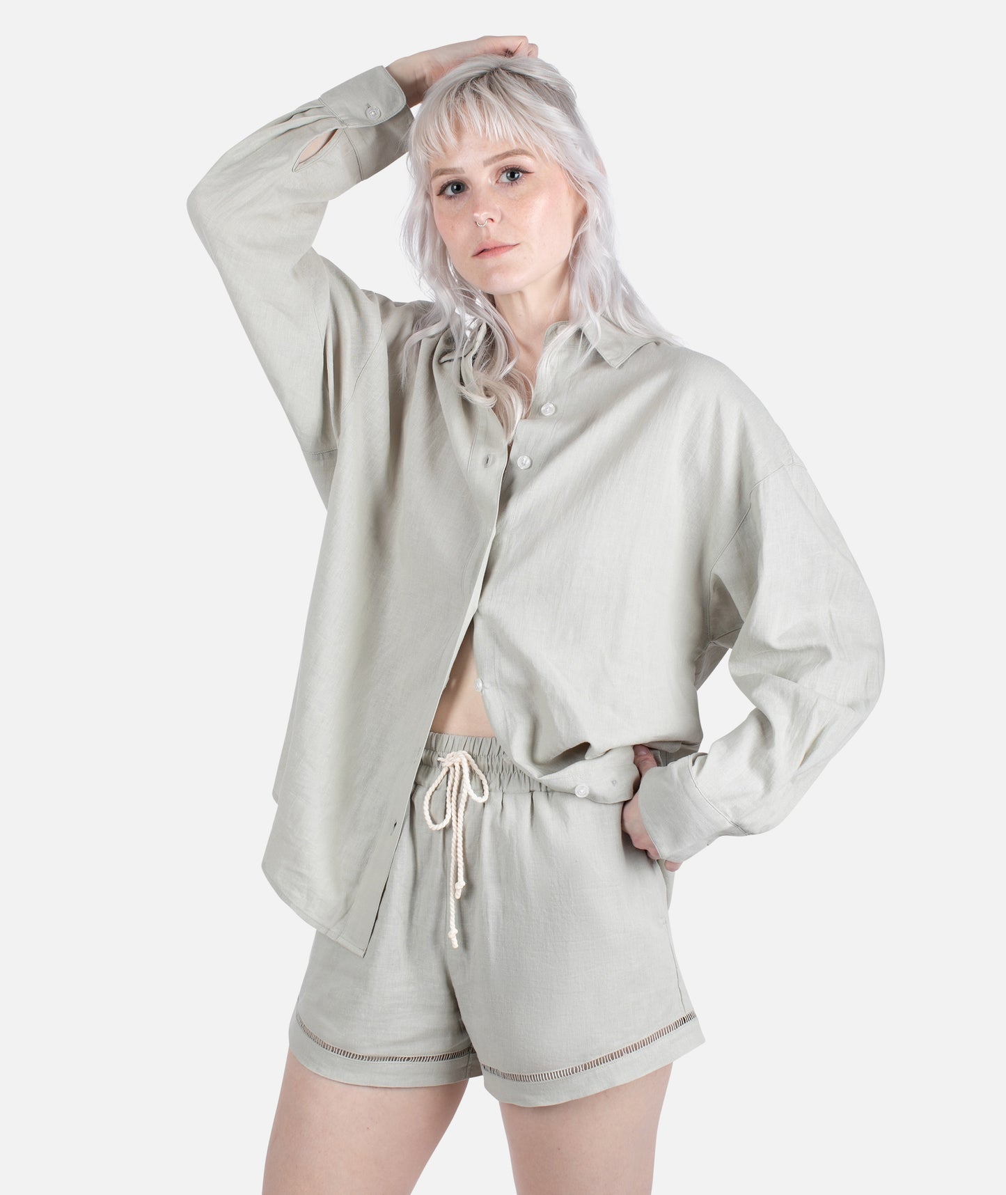 Atlantis Oversized Shirt - Sage Green