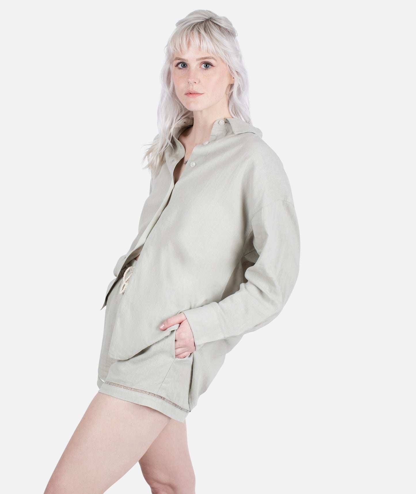 Atlantis Oversized Shirt - Sage Green