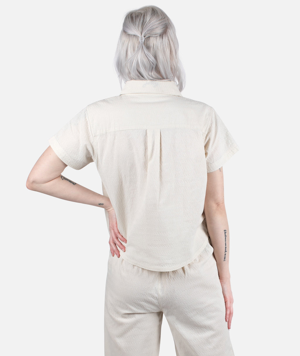 Cape Cod Jacquard Shirt - Cream - Jetty