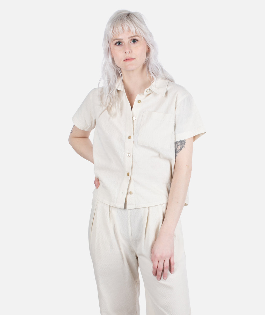 Cape Cod Jacquard Shirt - Cream - Jetty