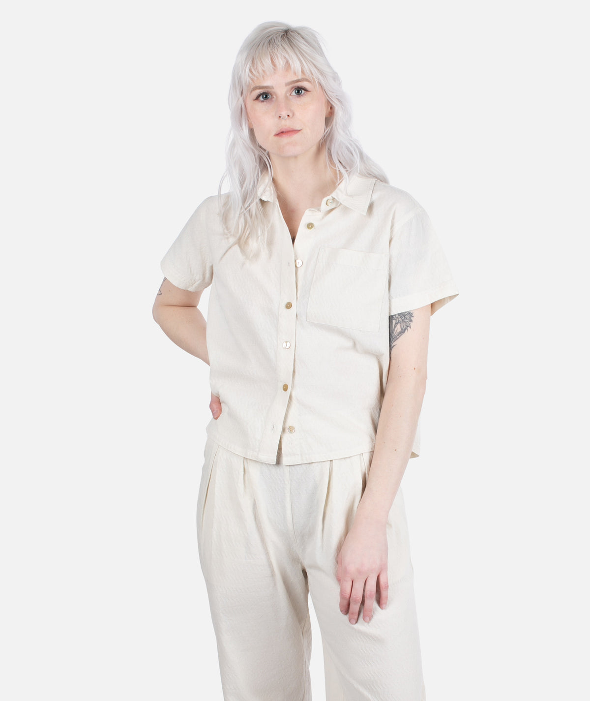 Cape Cod Jacquard Shirt - Cream - Jetty