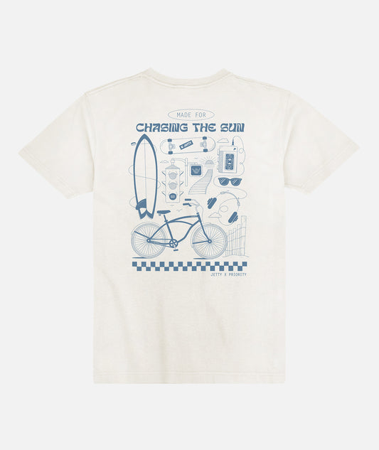 Jetty x Priority Bikes Sun Chaser Tee - White