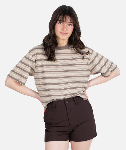 Avalon Striped Tee - Brown - Jetty