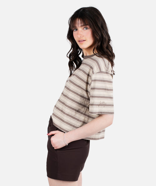 Avalon Striped Tee - Brown - Jetty