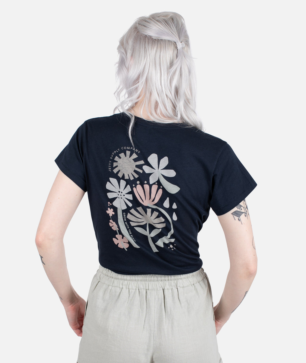 Flora Tee - Navy - Jetty